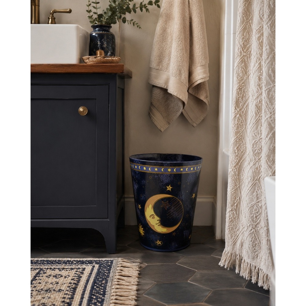 VTG 90s Springs Celestial Wastebasket Blue Sun Moon Stars Whimsigoth USA NEW
